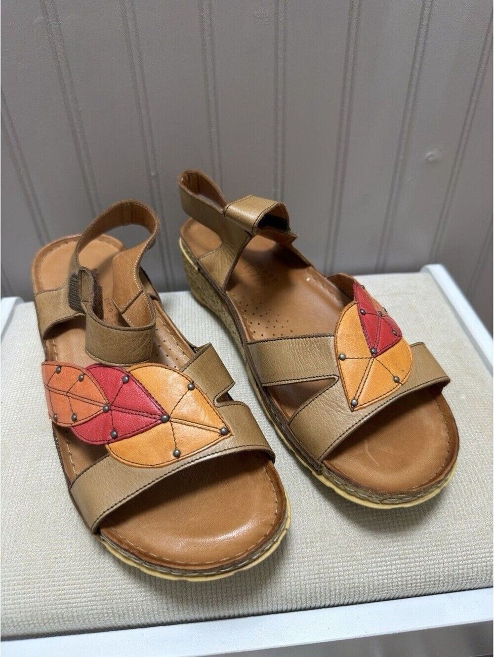 Spring Step Women's Leaf Slingback Sandal Size 42